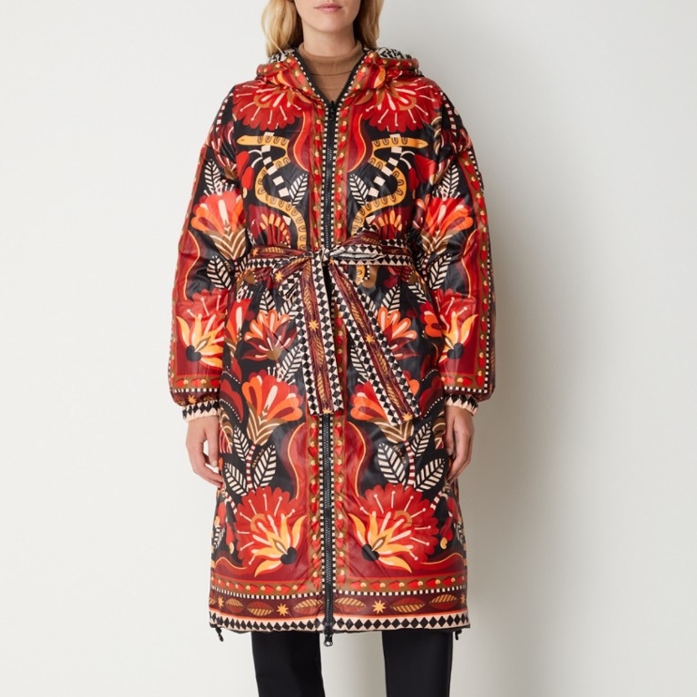 Farm Rio Palms Paradise Sand Reversible Puffer Jacket - Picture 5 of 8